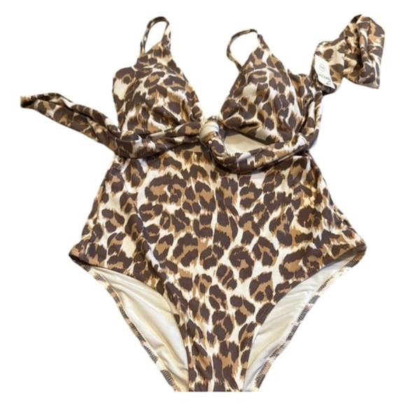 Aerie Leopard Print One Piece Swimsuit - Picture 1 of 5